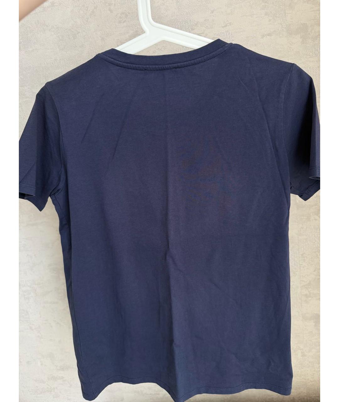 BALMAIN Темно-синяя хлопковая футболка, фото 2