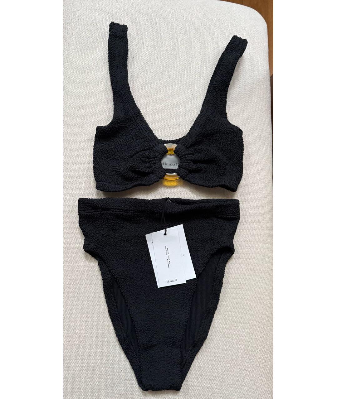 HUNZA G Черный полиамидовый купальник, фото 2