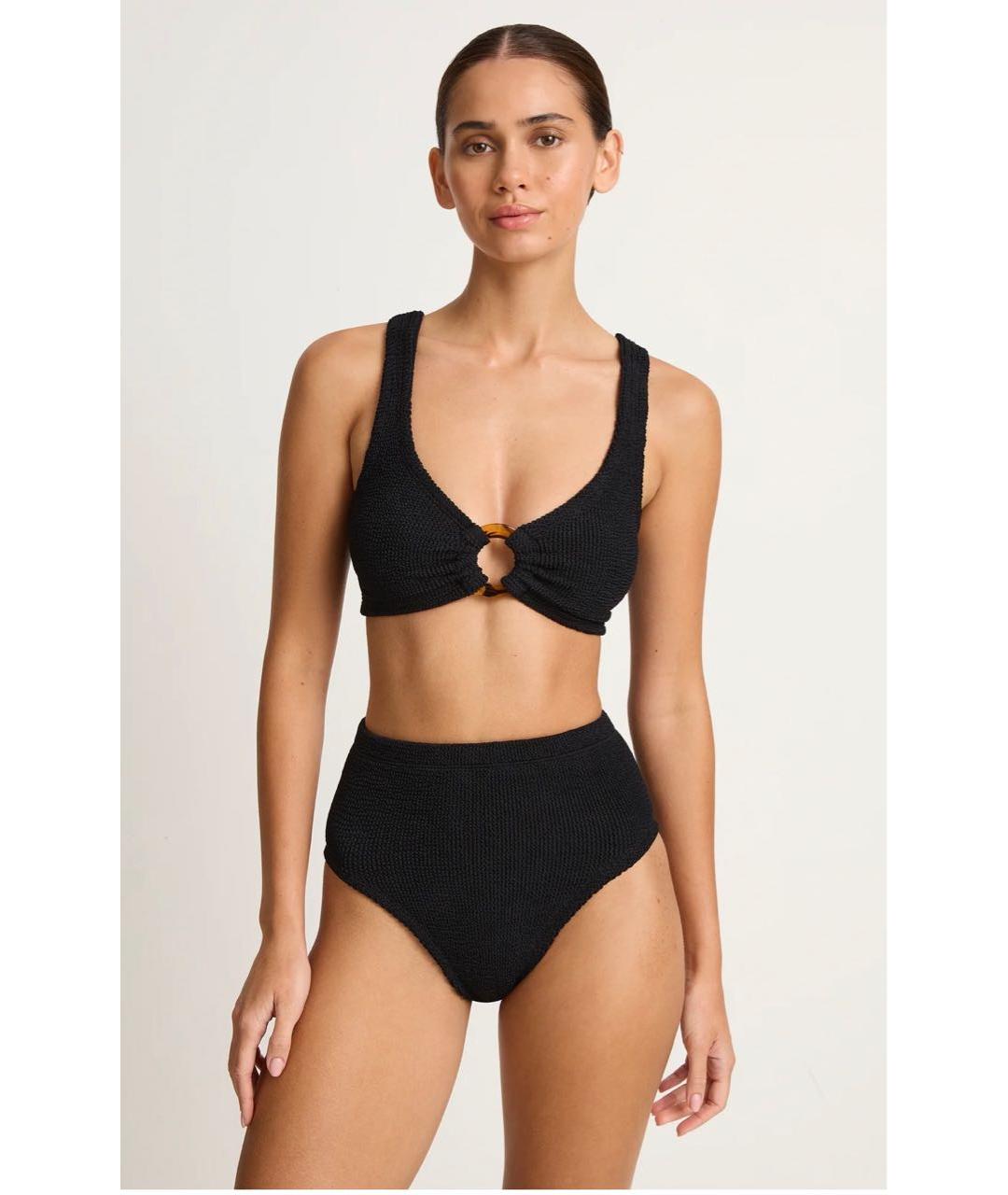 HUNZA G Черный полиамидовый купальник, фото 5