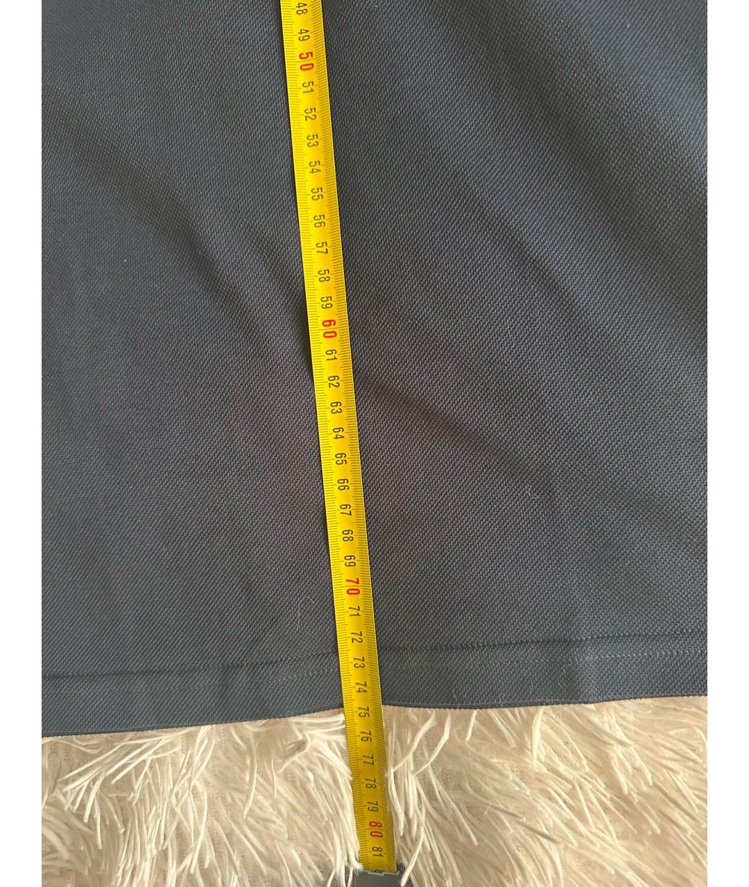 SAINT LAURENT Темно-синяя хлопковая футболка, фото 8