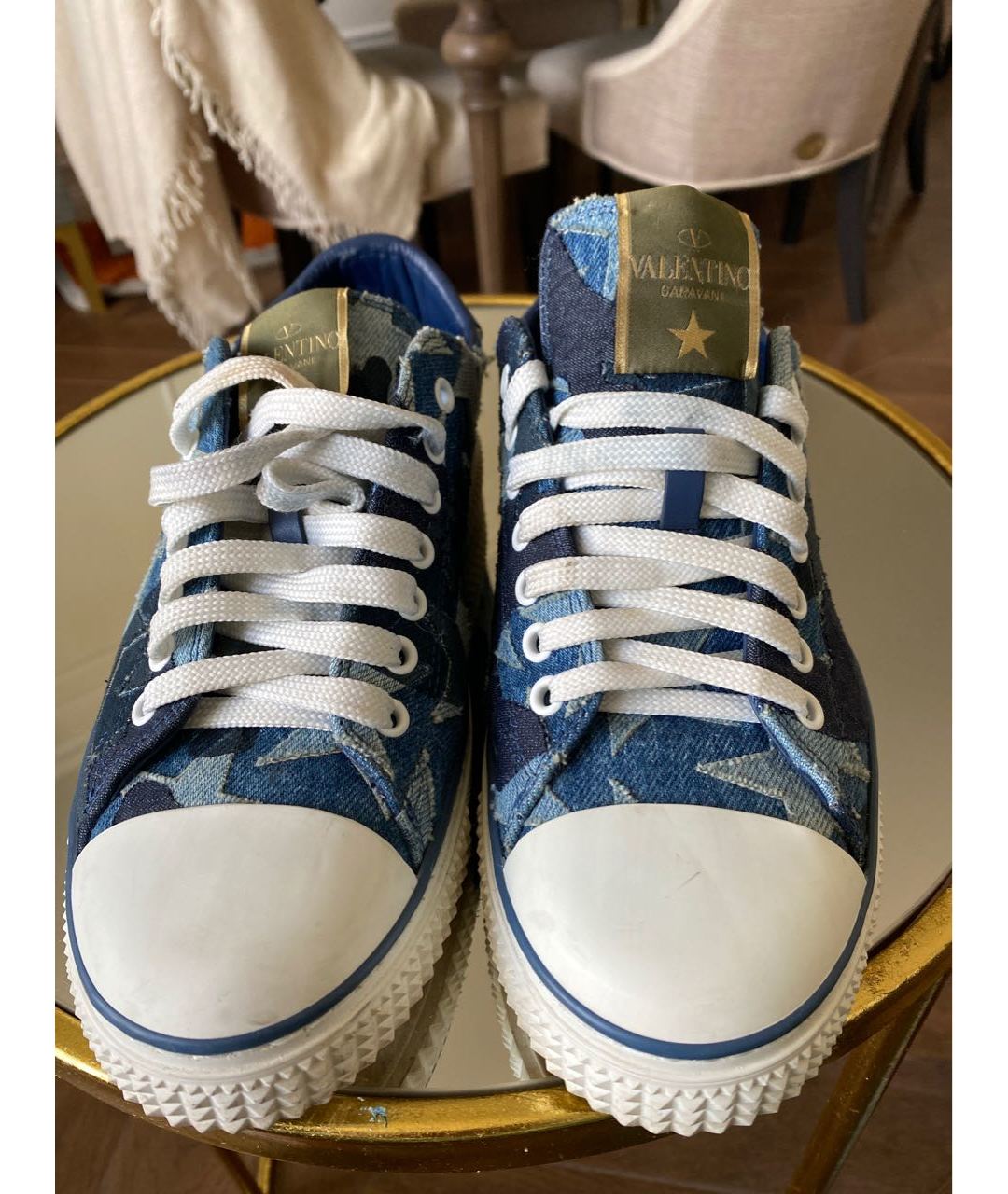 VALENTINO GARAVANI Синие текстильные кроссовки, фото 2