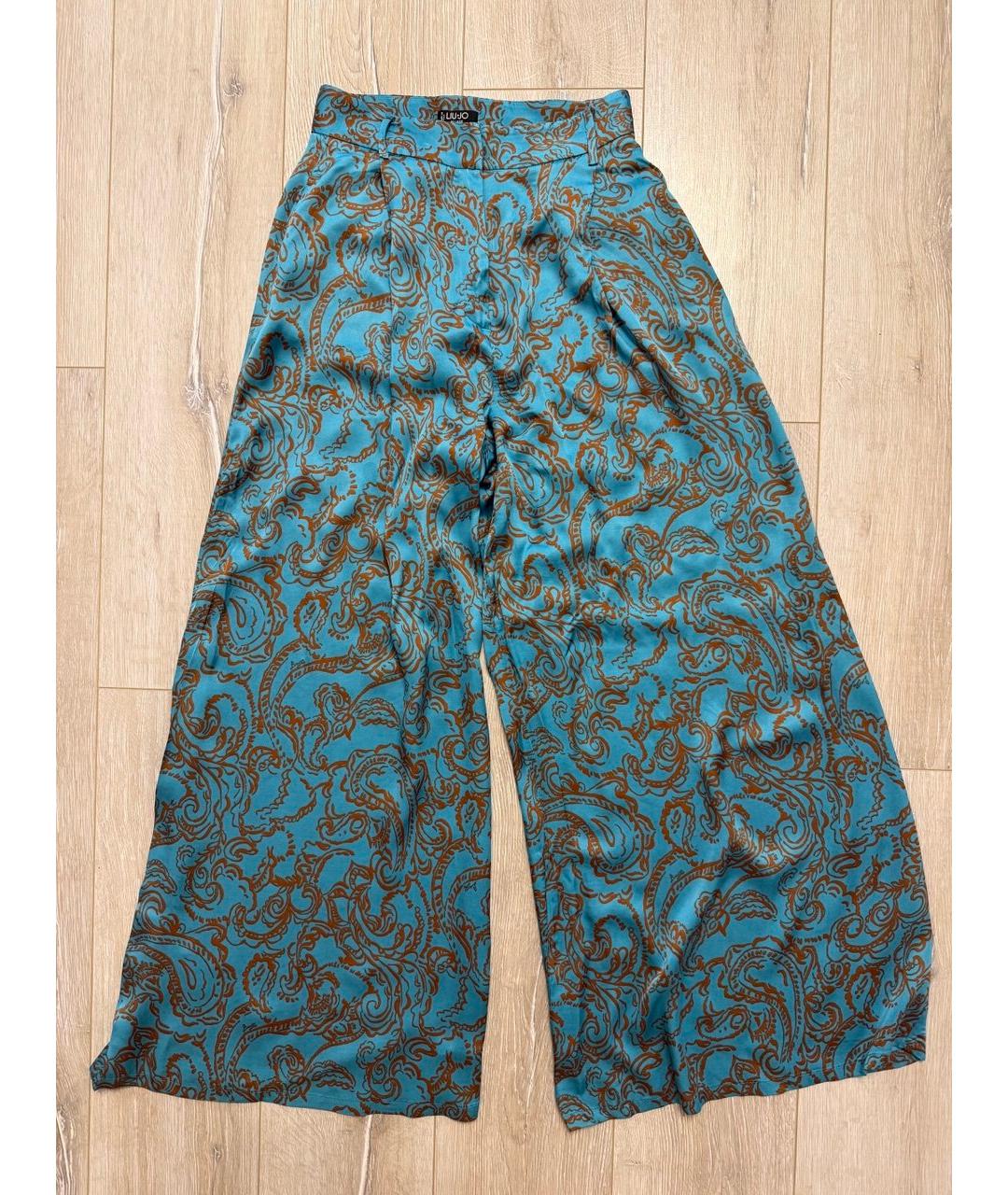 LIU JO Голубой шелковый костюм с брюками, фото 8