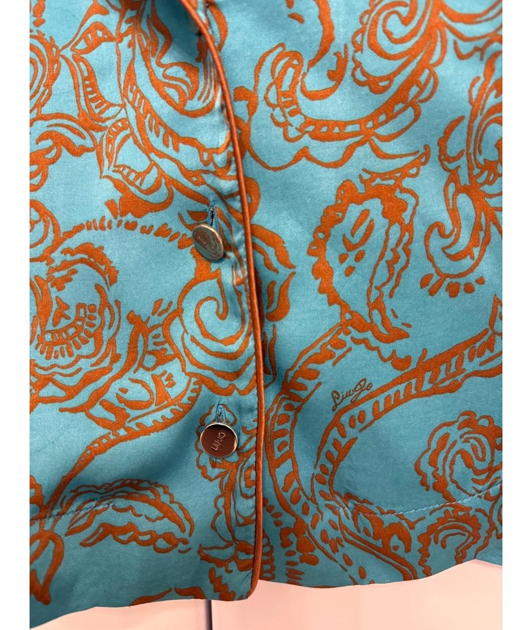 LIU JO Голубой шелковый костюм с брюками, фото 4