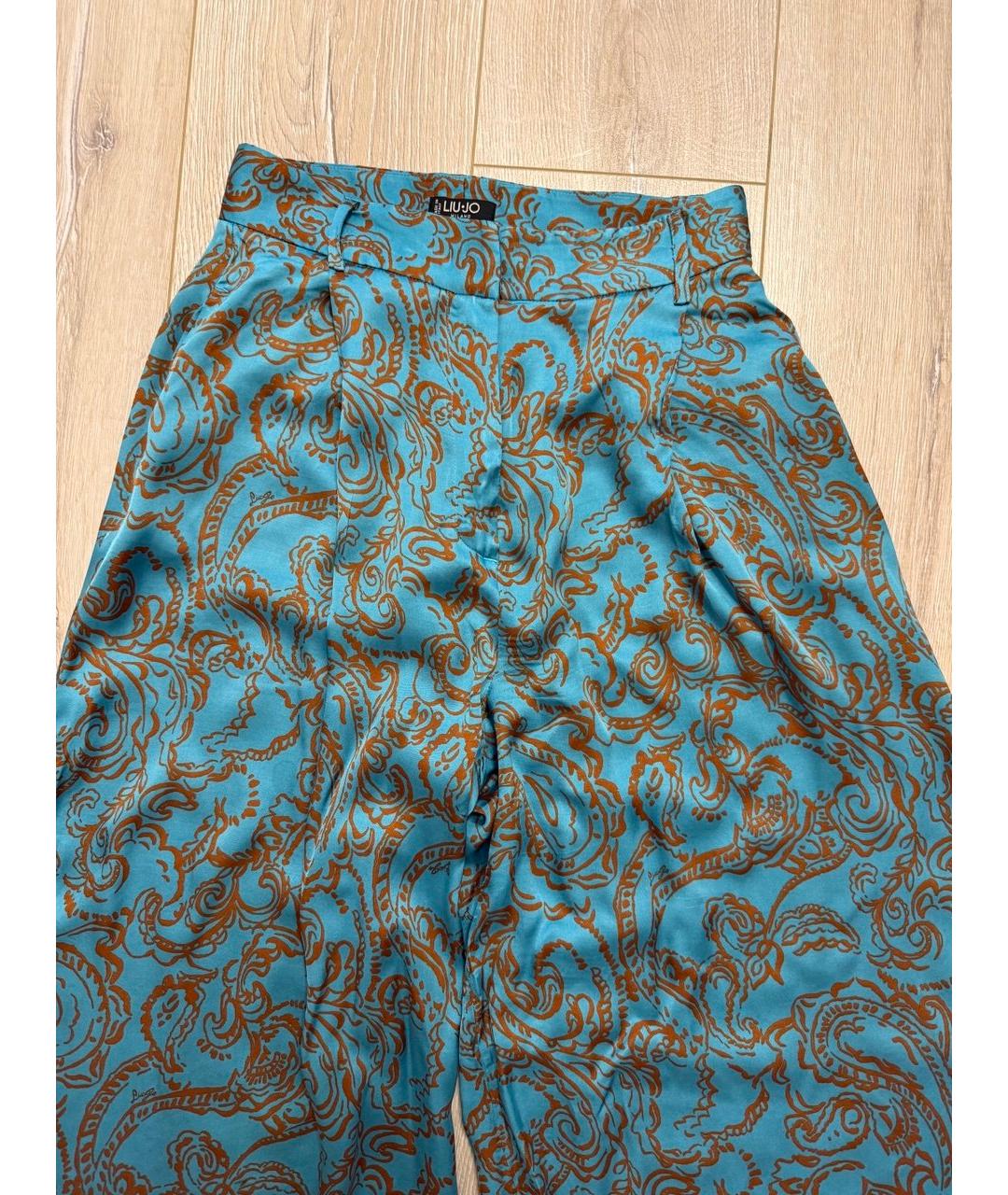 LIU JO Голубой шелковый костюм с брюками, фото 6