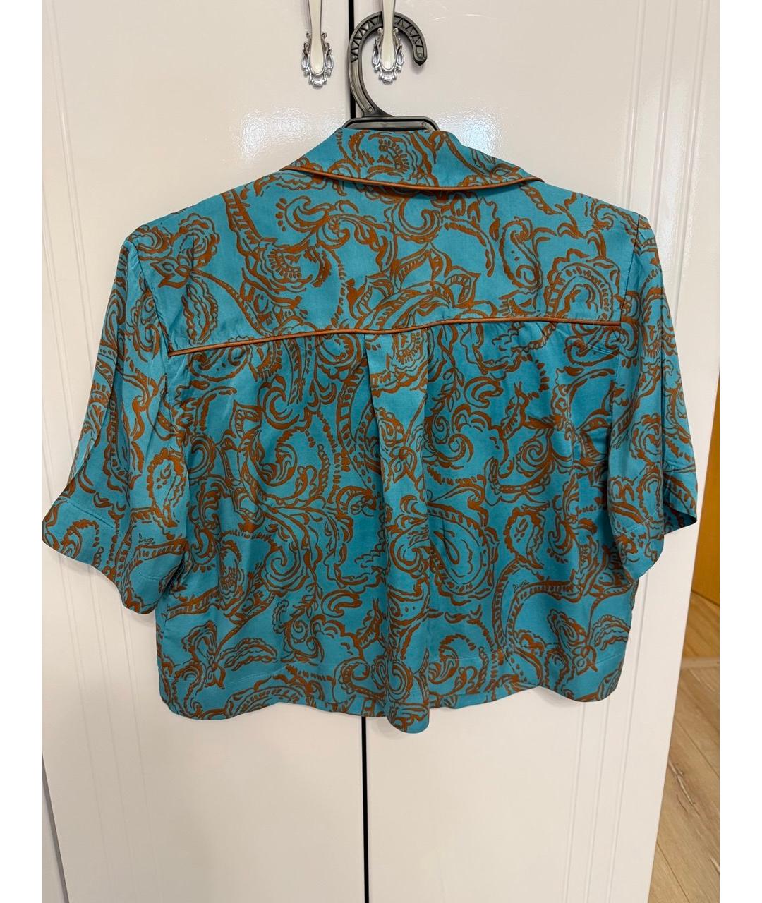 LIU JO Голубой шелковый костюм с брюками, фото 2