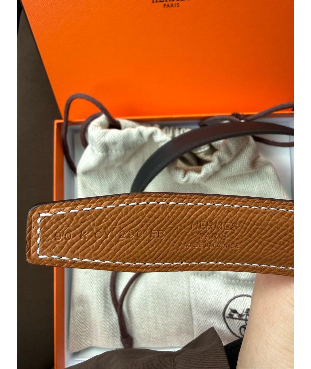 HERMES Черный кожаный ремень, фото 3