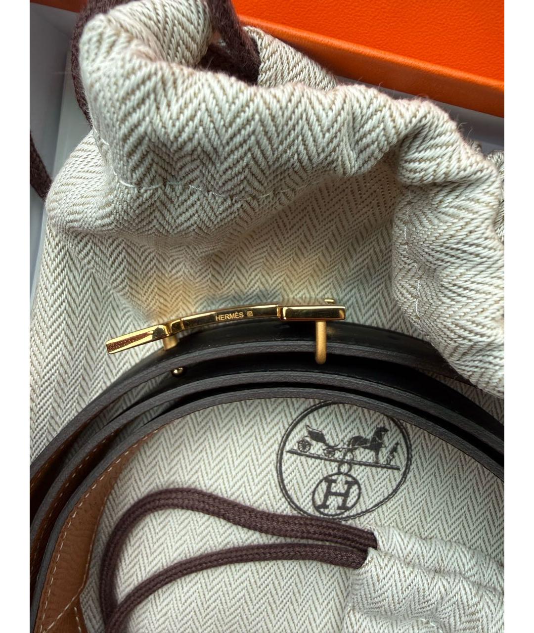 HERMES Черный кожаный ремень, фото 4