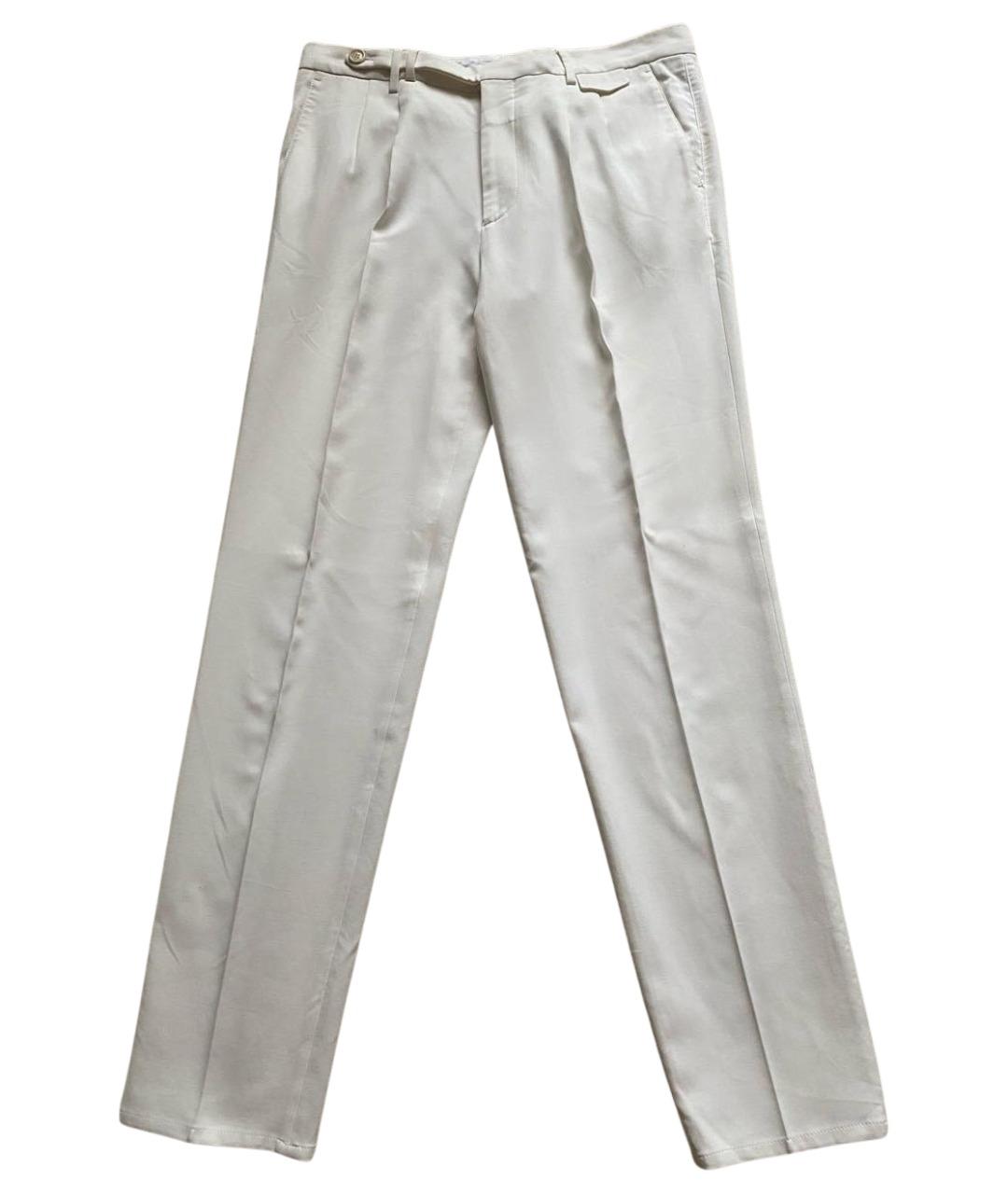 BRUNELLO CUCINELLI Белые хлопковые повседневные брюки, фото 1