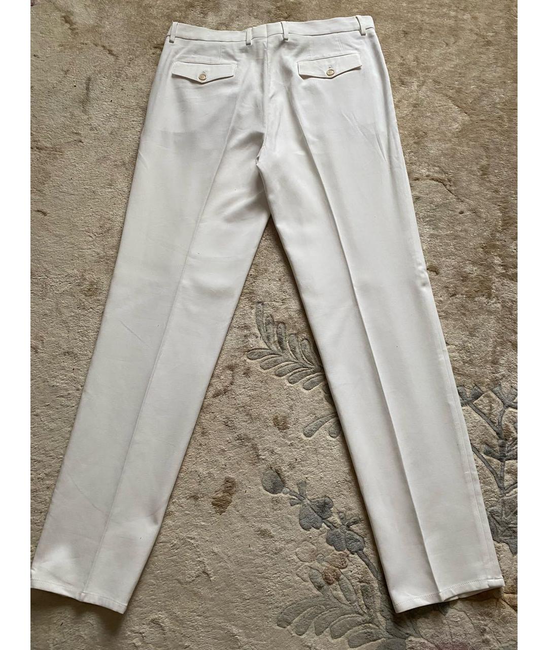 BRUNELLO CUCINELLI Белые хлопковые повседневные брюки, фото 2