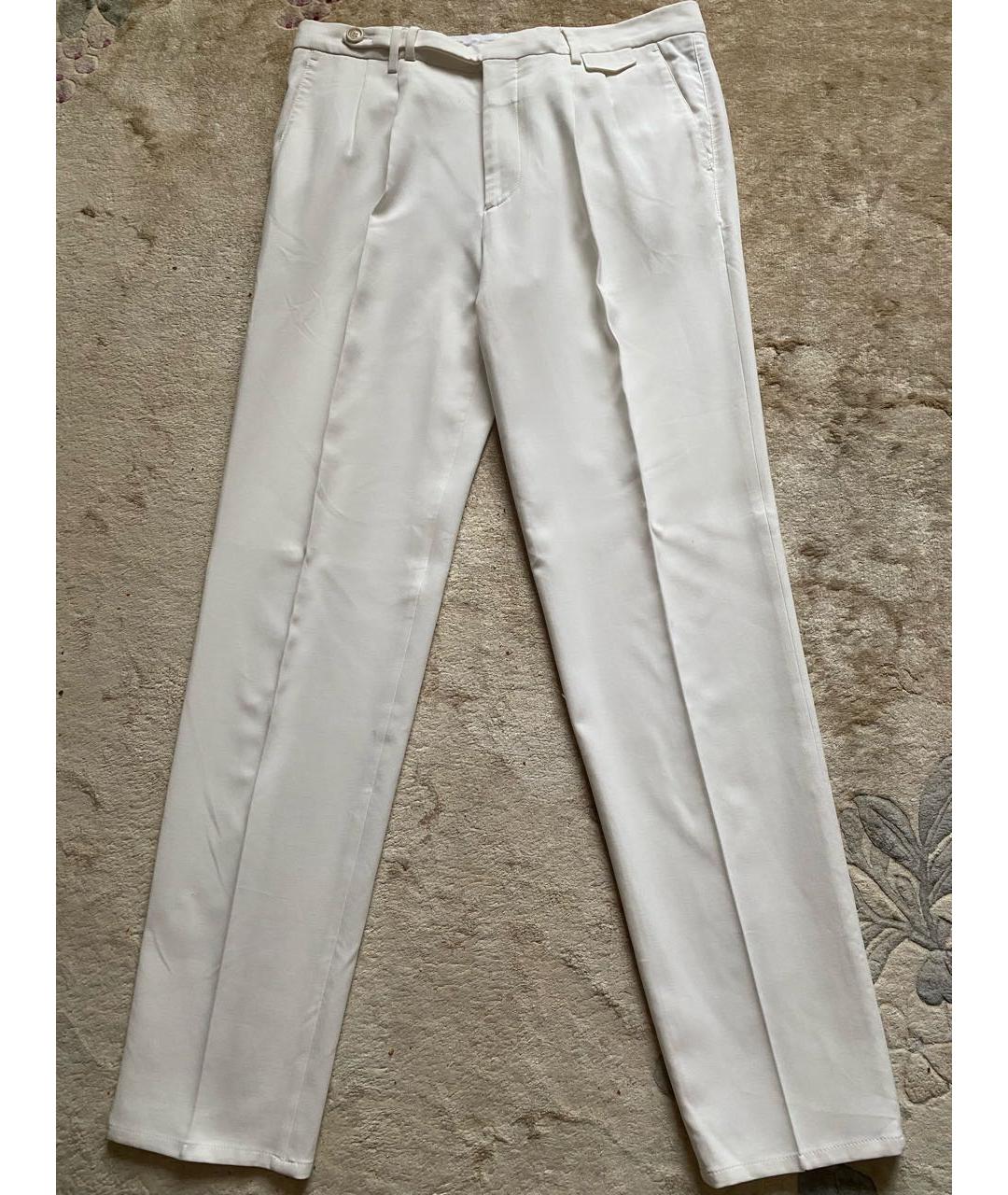 BRUNELLO CUCINELLI Белые хлопковые повседневные брюки, фото 8