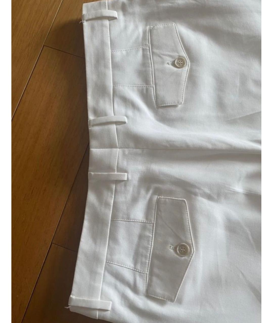 BRUNELLO CUCINELLI Белые хлопковые повседневные брюки, фото 7