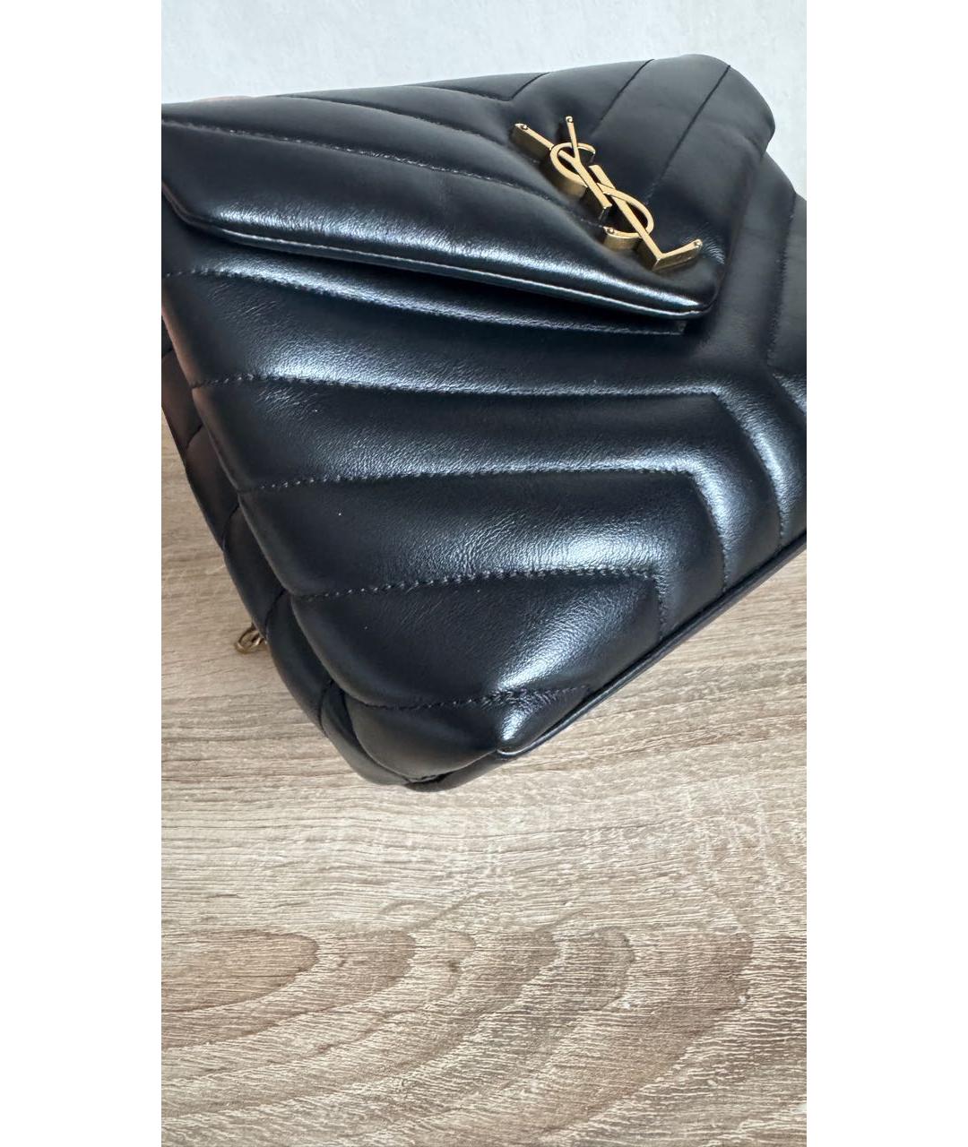 SAINT LAURENT Черная кожаная сумка через плечо, фото 4