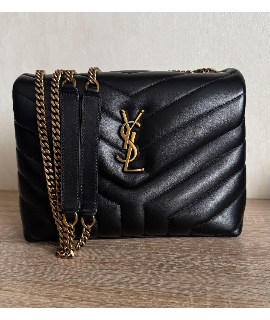 SAINT LAURENT Черная кожаная сумка через плечо, фото 9