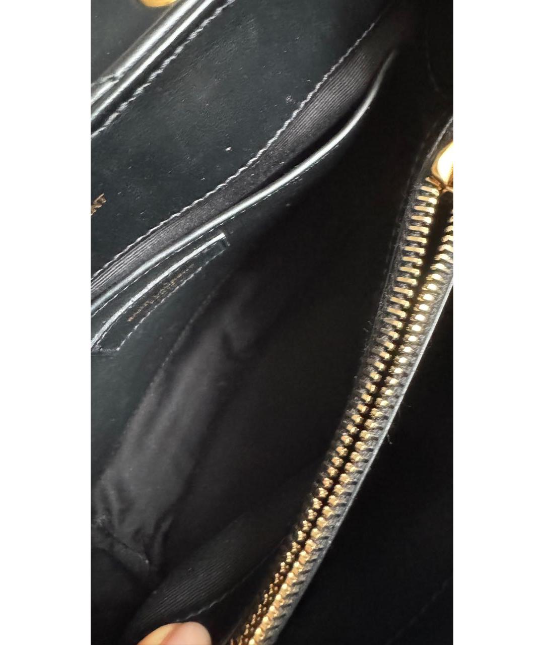 SAINT LAURENT Черная кожаная сумка через плечо, фото 8
