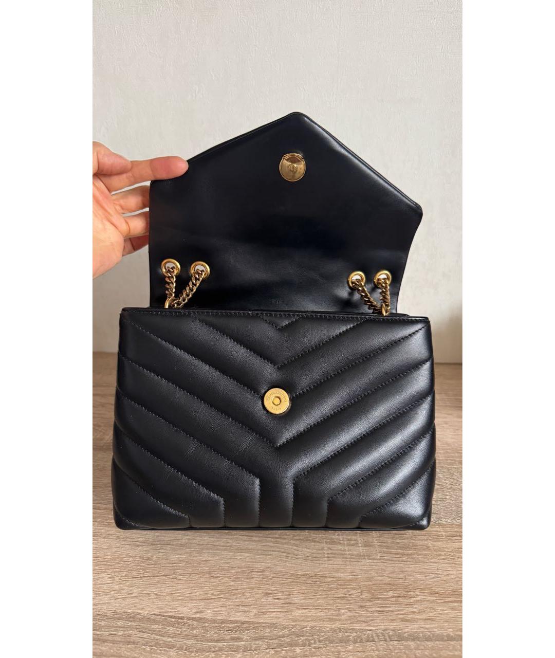 SAINT LAURENT Черная кожаная сумка через плечо, фото 7