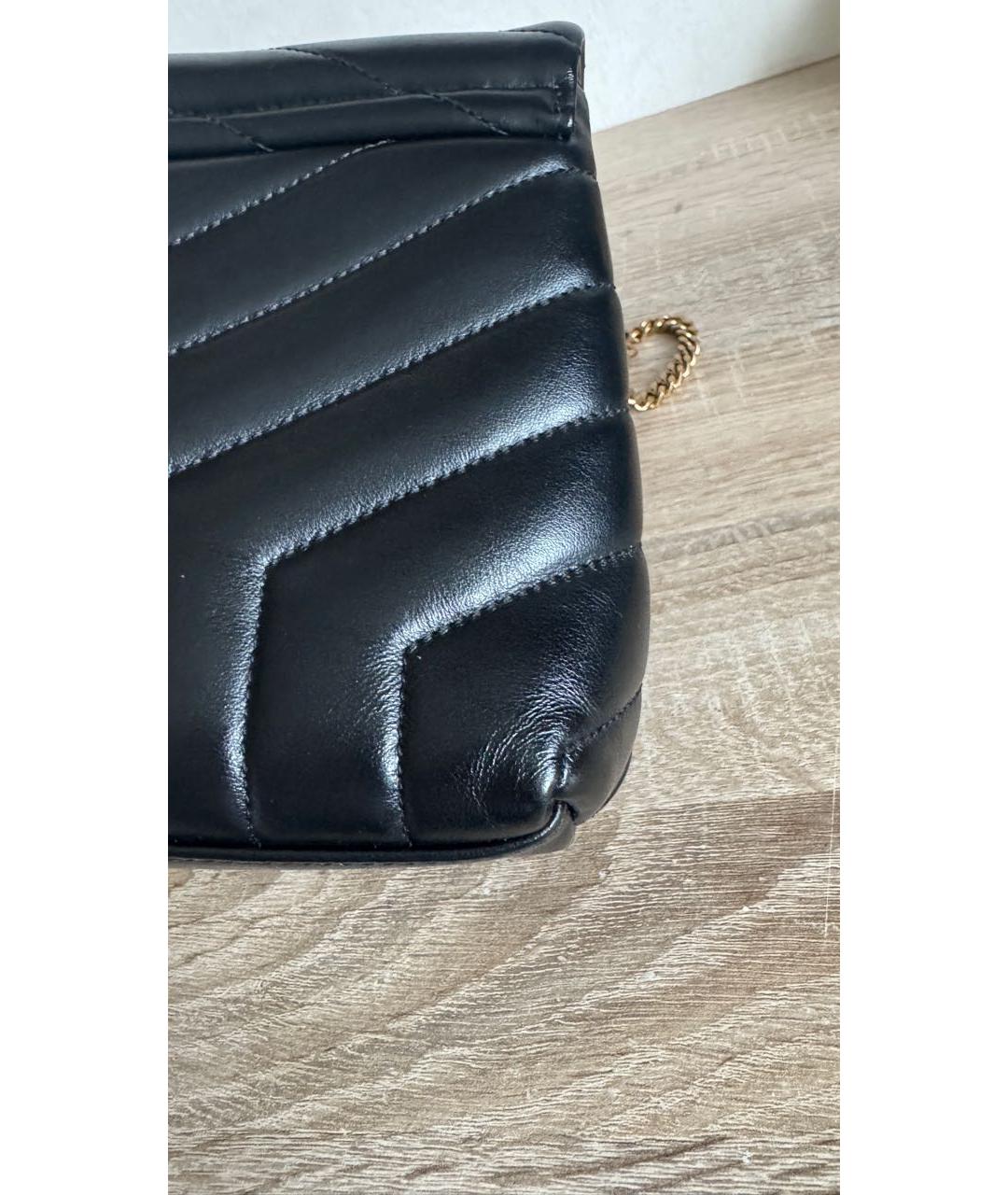 SAINT LAURENT Черная кожаная сумка через плечо, фото 5