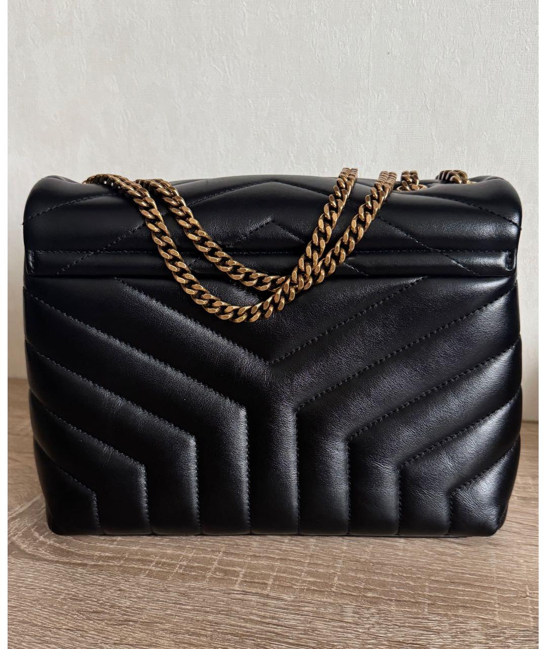 SAINT LAURENT Черная кожаная сумка через плечо, фото 2