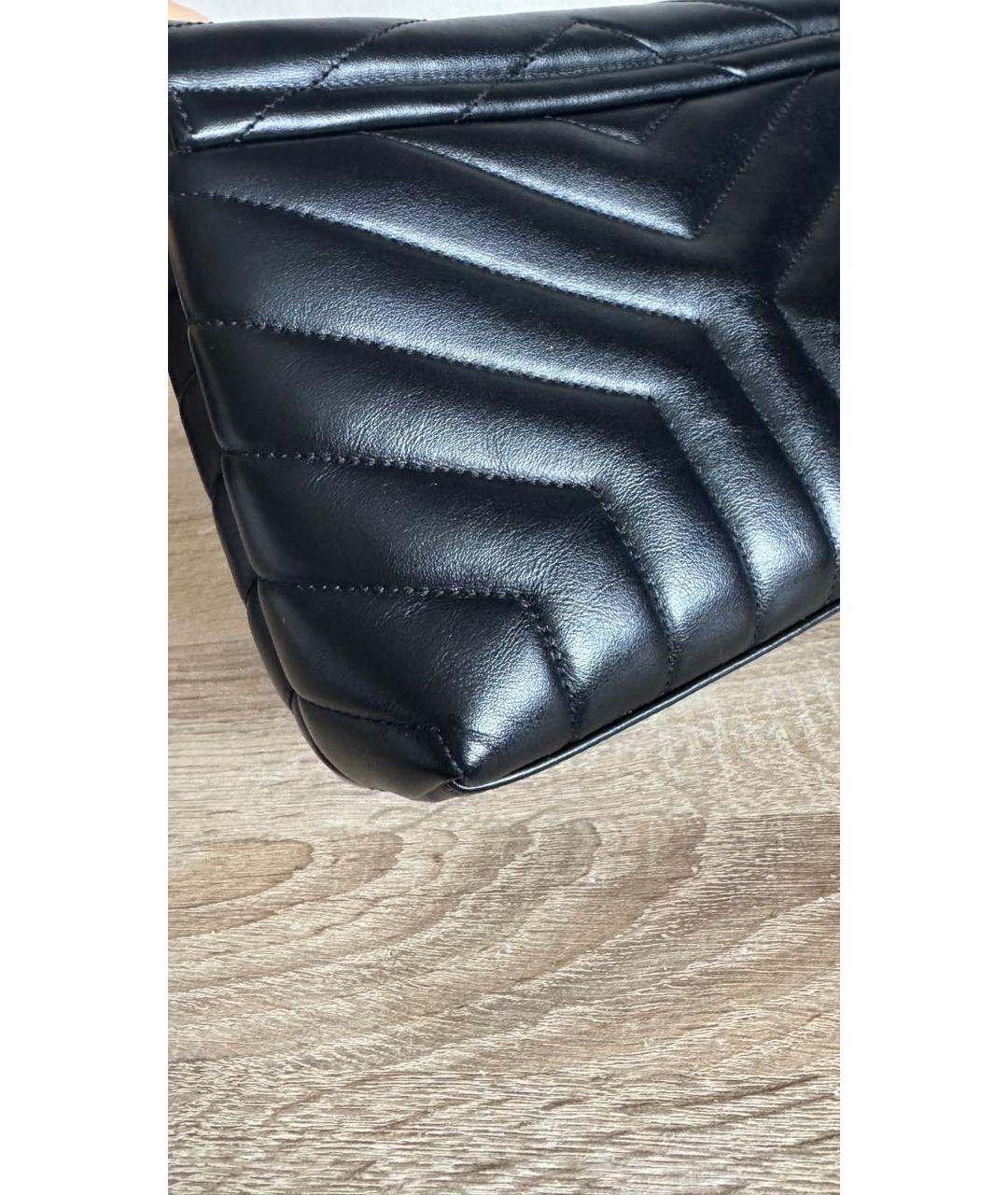 SAINT LAURENT Черная кожаная сумка через плечо, фото 6