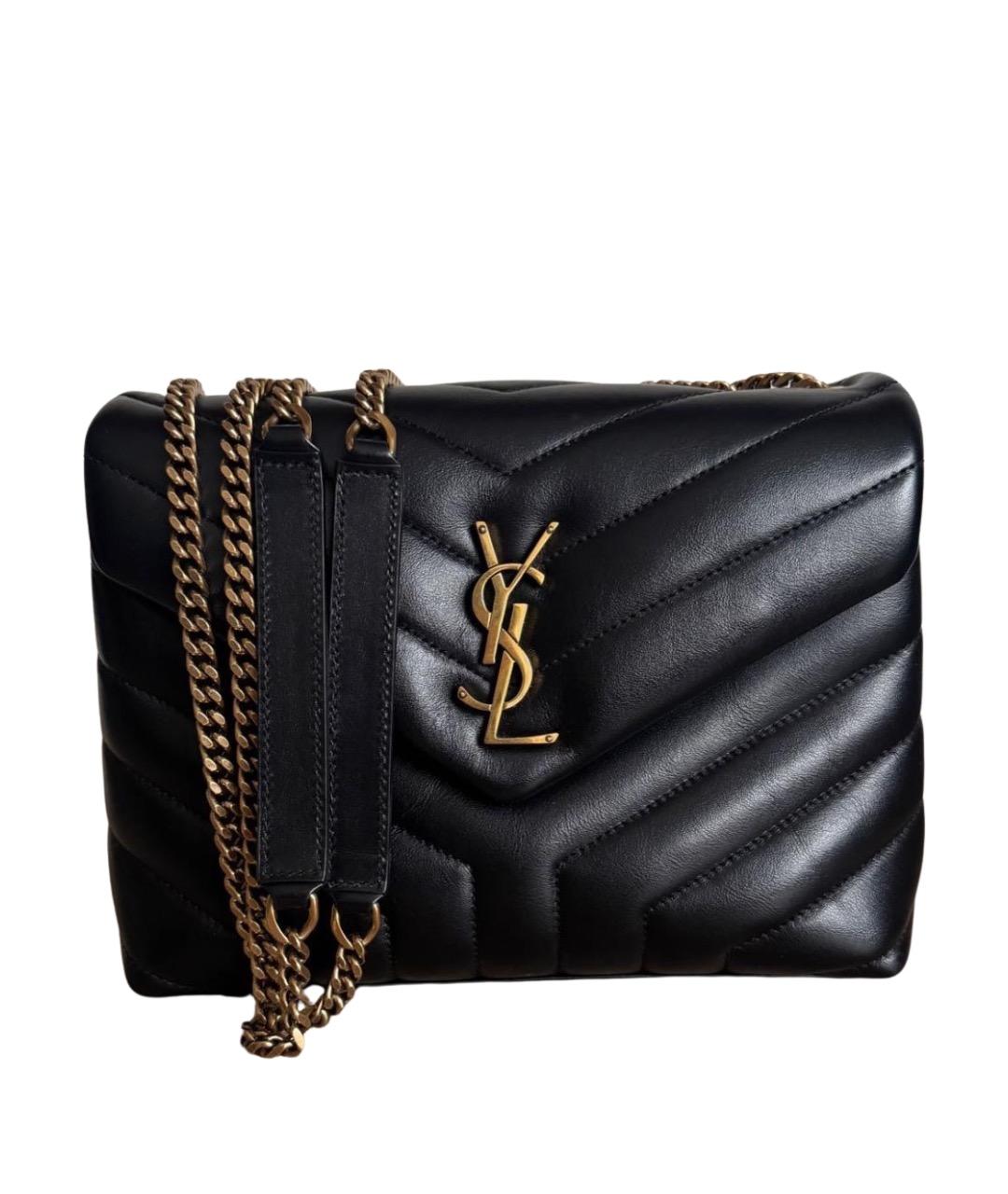 SAINT LAURENT Черная кожаная сумка через плечо, фото 1