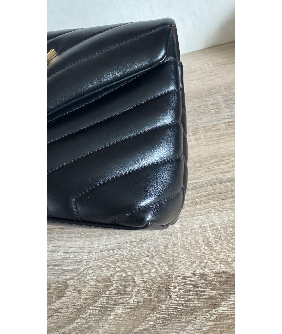 SAINT LAURENT Черная кожаная сумка через плечо, фото 3