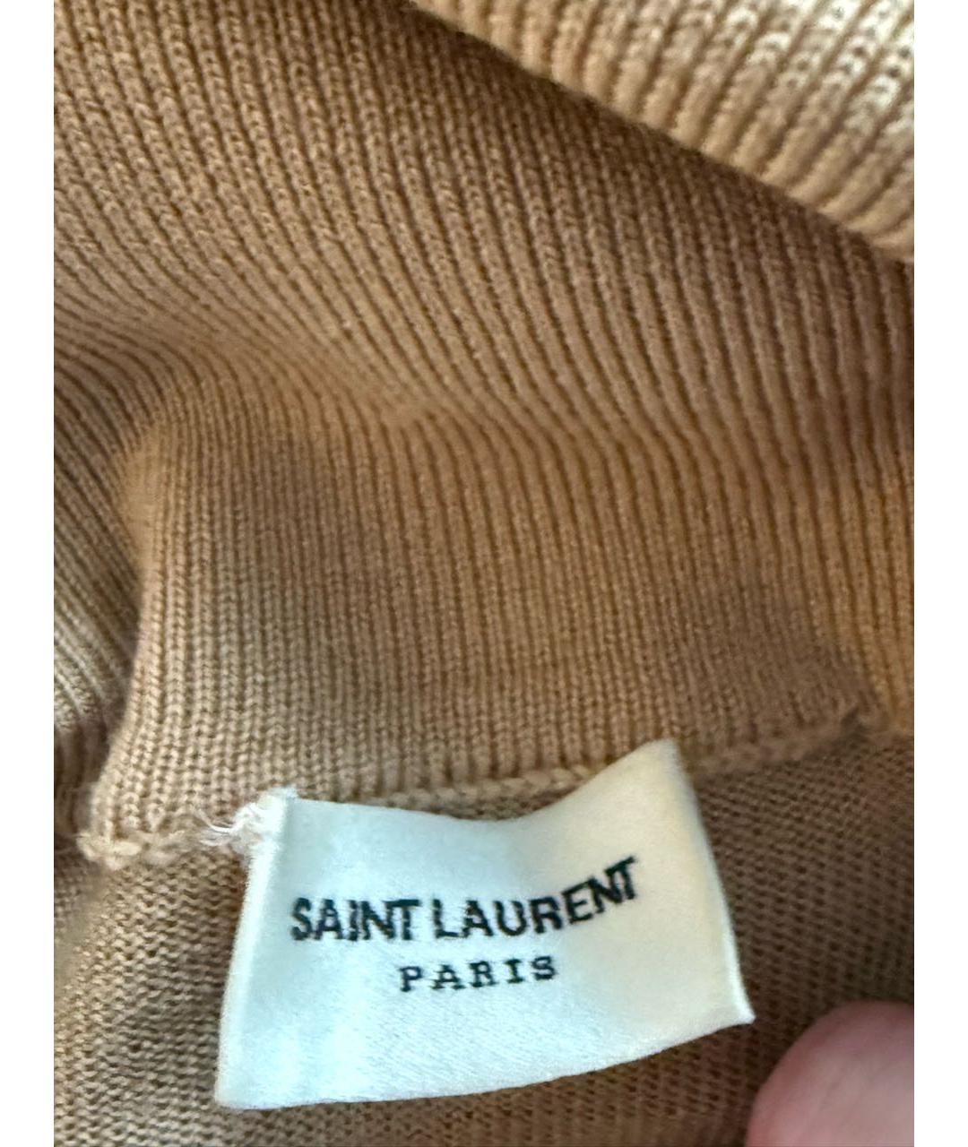 SAINT LAURENT Бежевая вискозная водолазка, фото 3