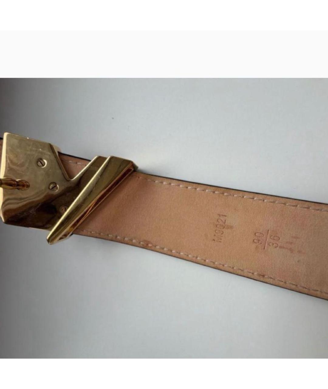 LOUIS VUITTON Черный кожаный ремень, фото 4