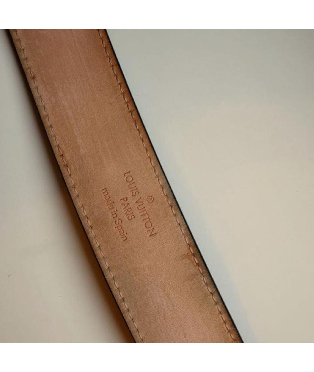 LOUIS VUITTON Черный кожаный ремень, фото 3