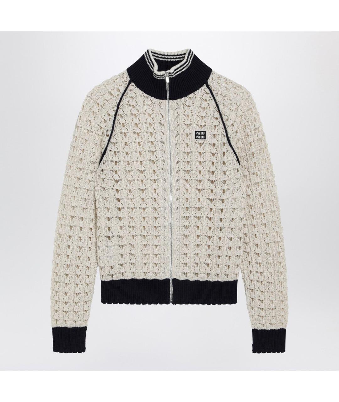 MIU MIU Бежевый хлопковый кардиган, фото 3