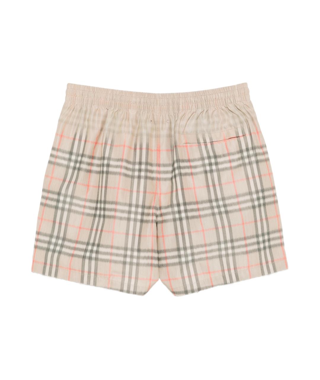BURBERRY Бежевые полиэстеровые шорты, фото 3