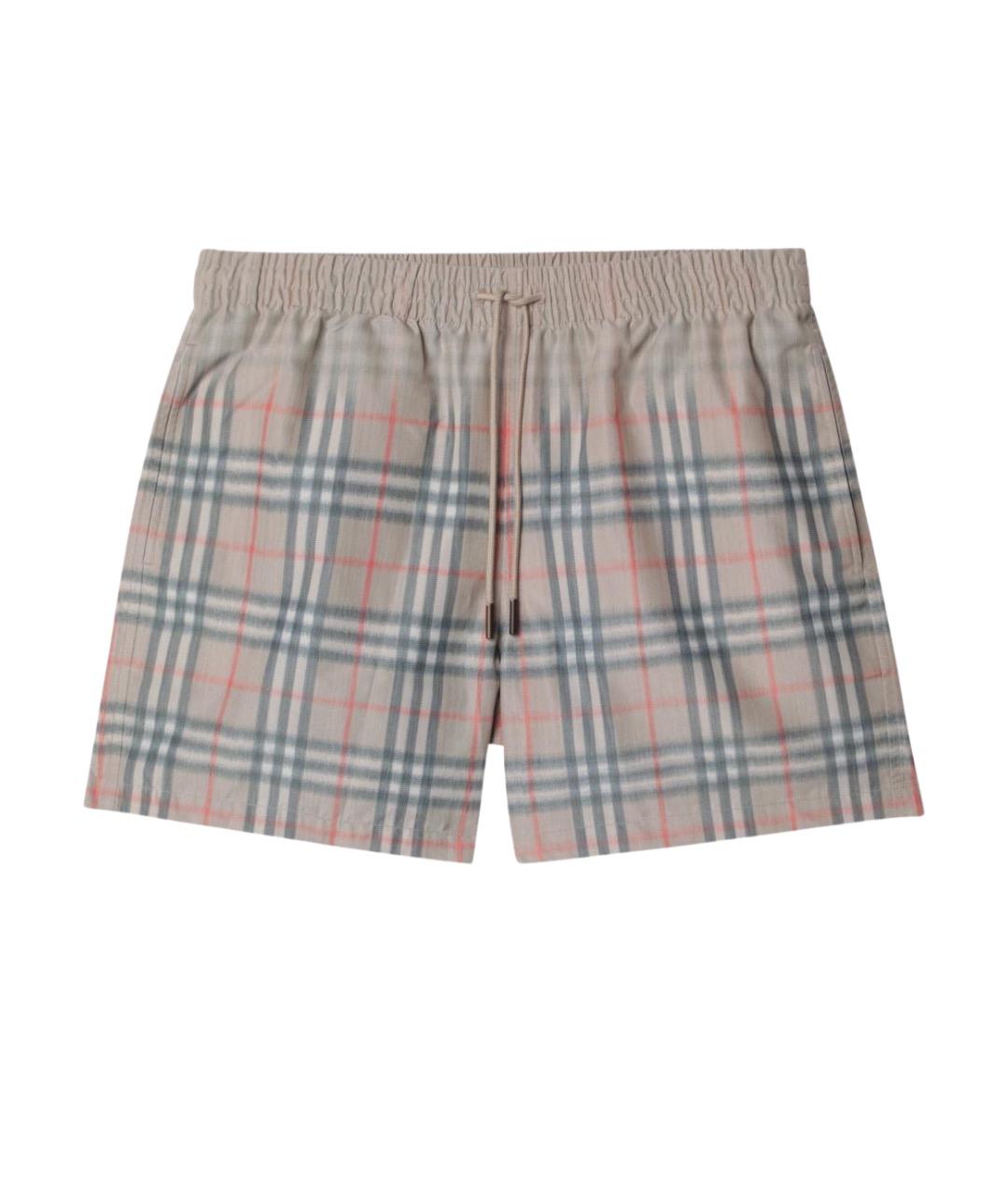 BURBERRY Бежевые полиэстеровые шорты, фото 1