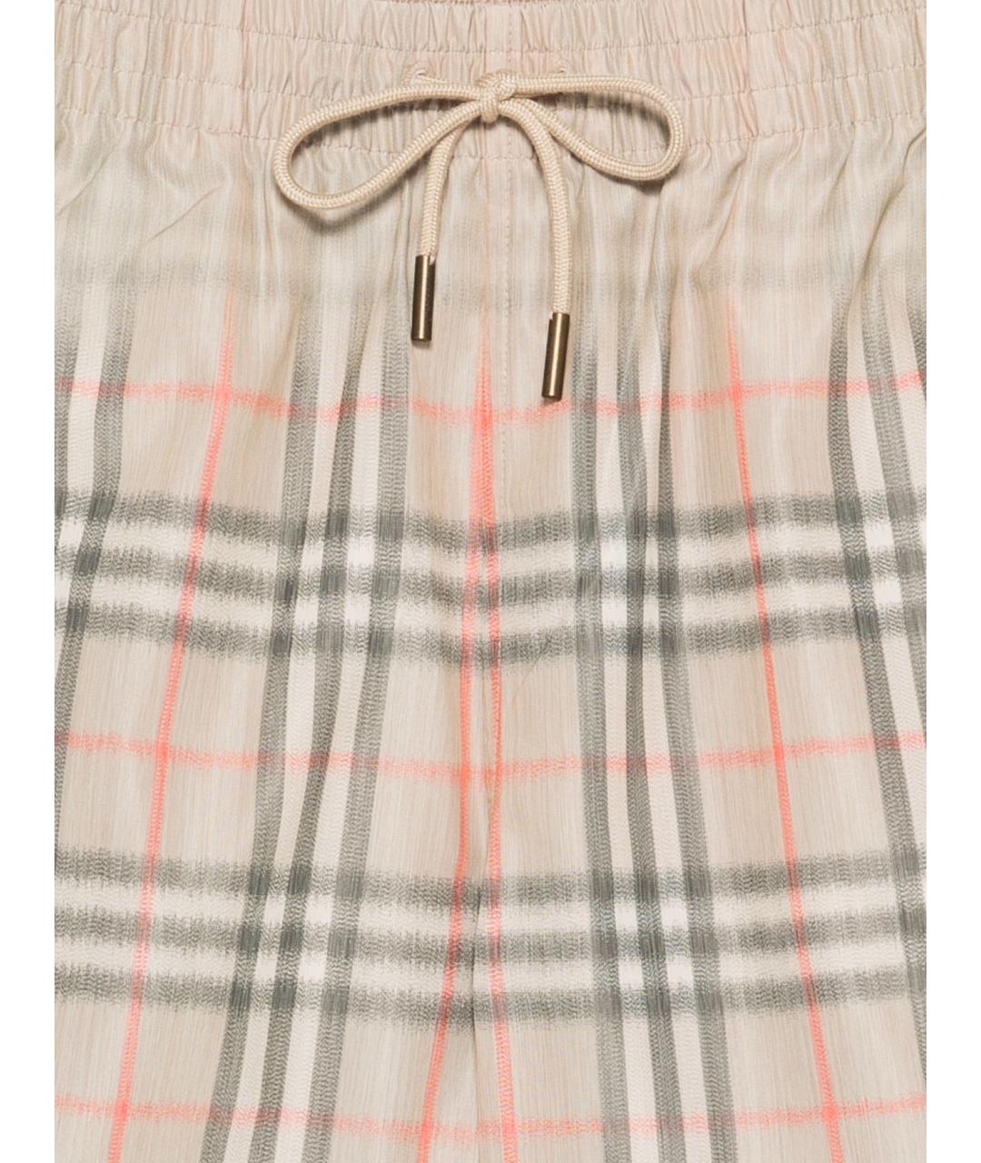 BURBERRY Бежевые полиэстеровые шорты, фото 2