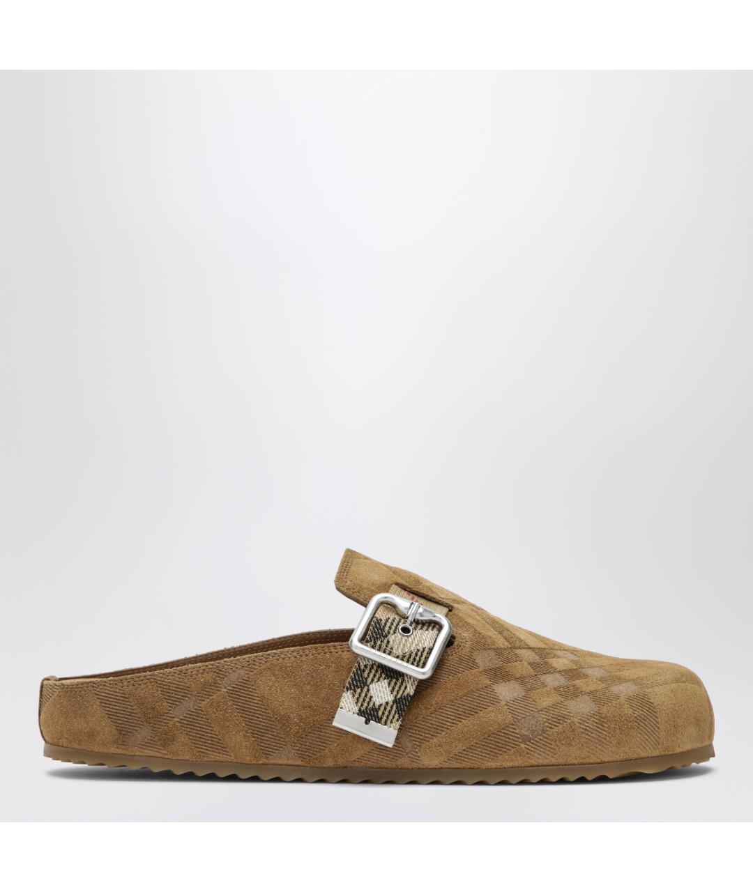 BURBERRY Бежевые замшевые мюли, фото 3