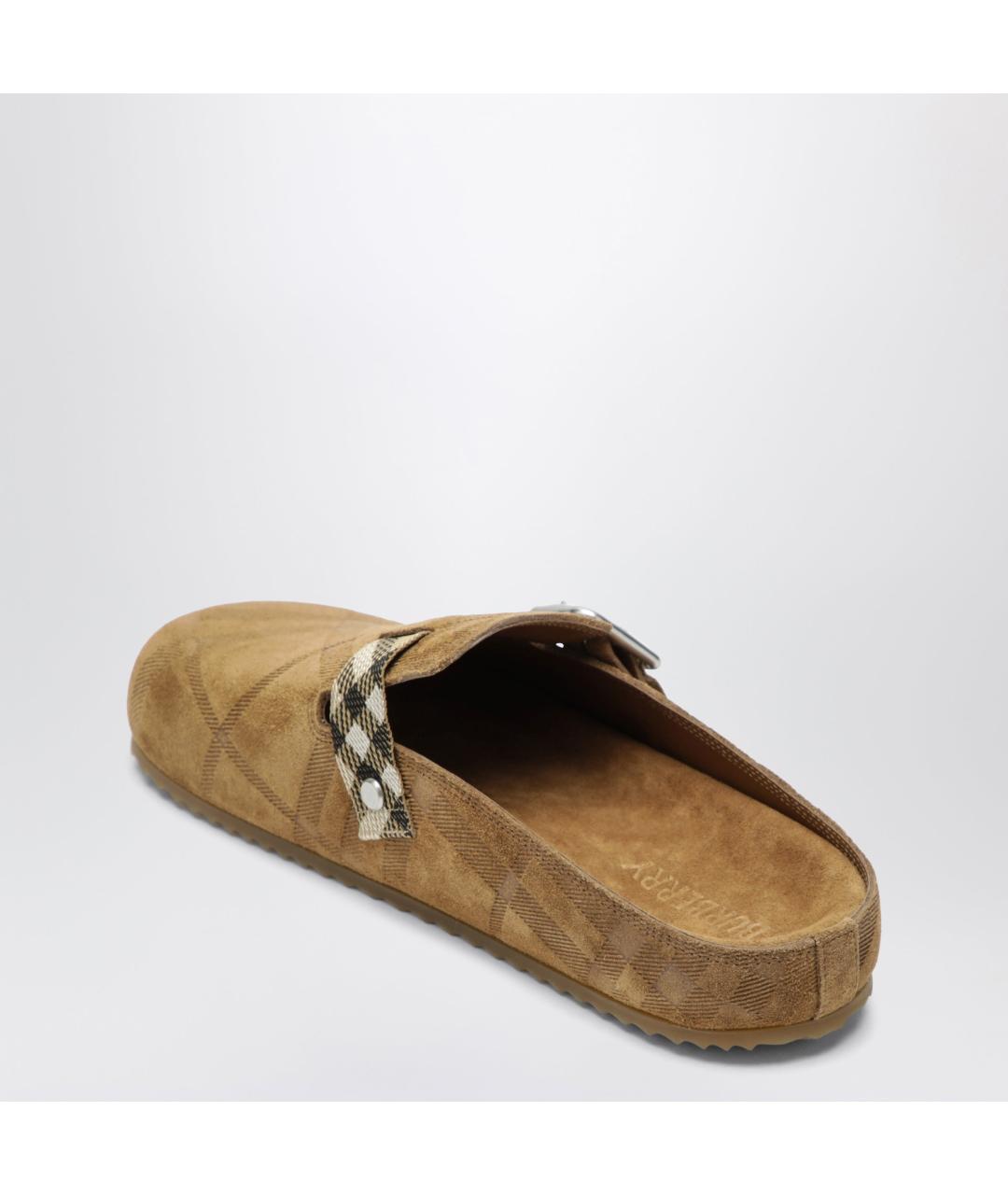 BURBERRY Бежевые замшевые мюли, фото 2