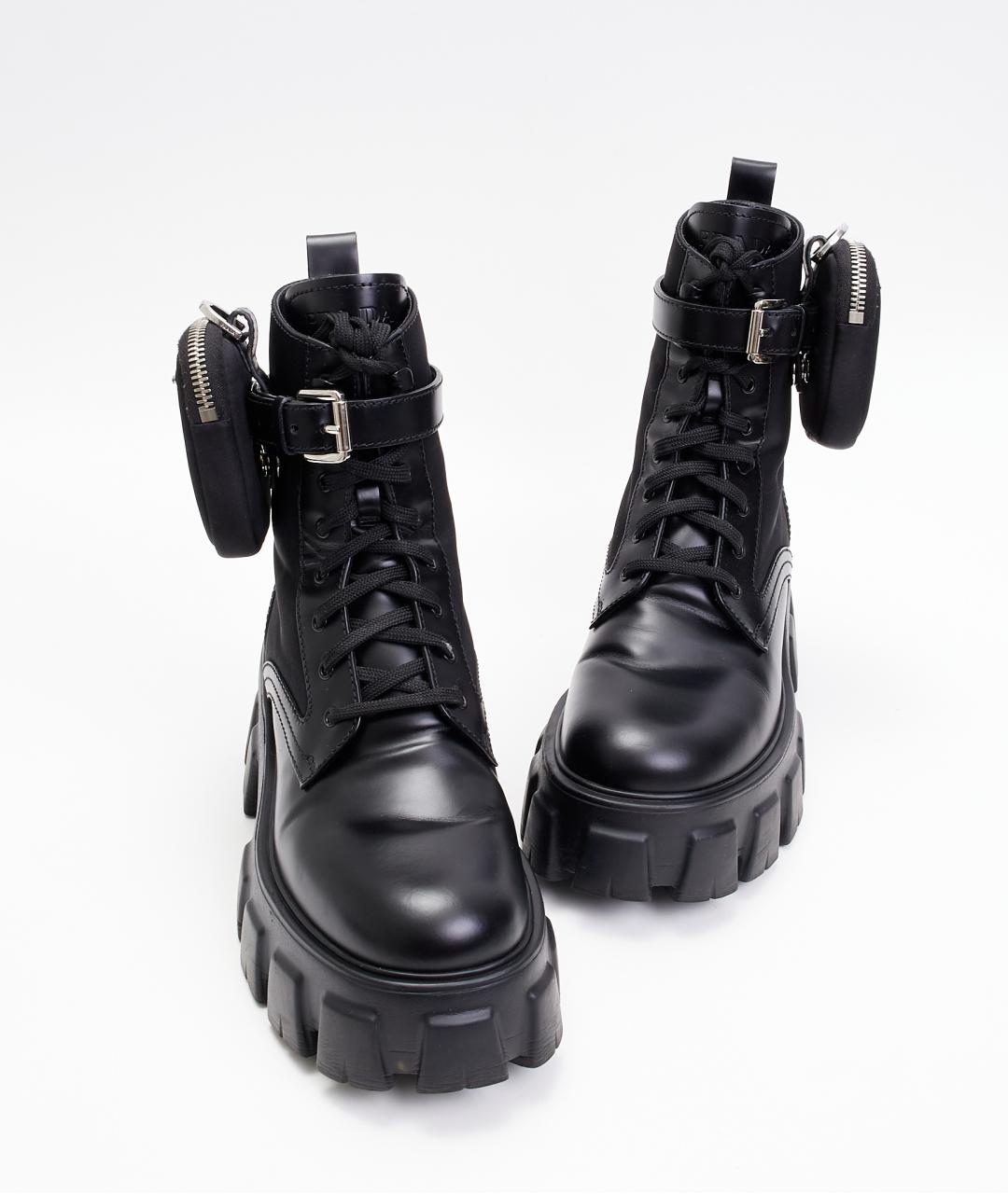 PRADA Черные кожаные ботинки, фото 5