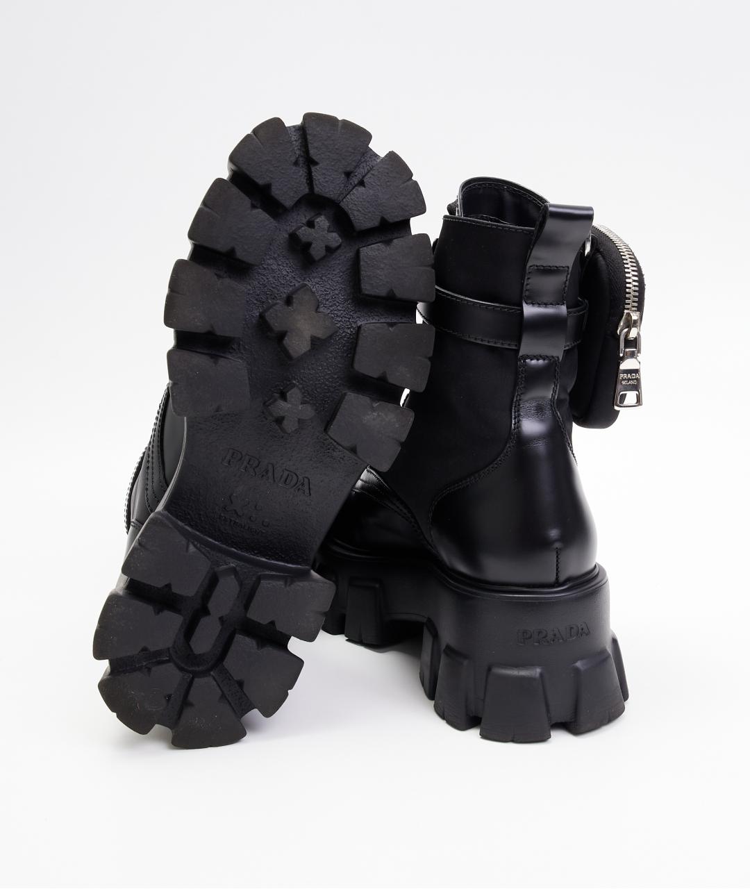 PRADA Черные кожаные ботинки, фото 2