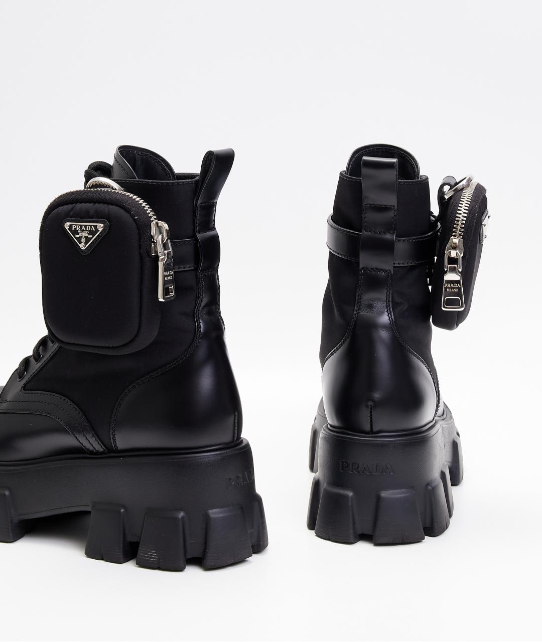 PRADA Черные кожаные ботинки, фото 6