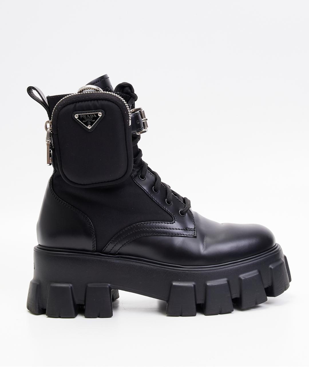 PRADA Черные кожаные ботинки, фото 8