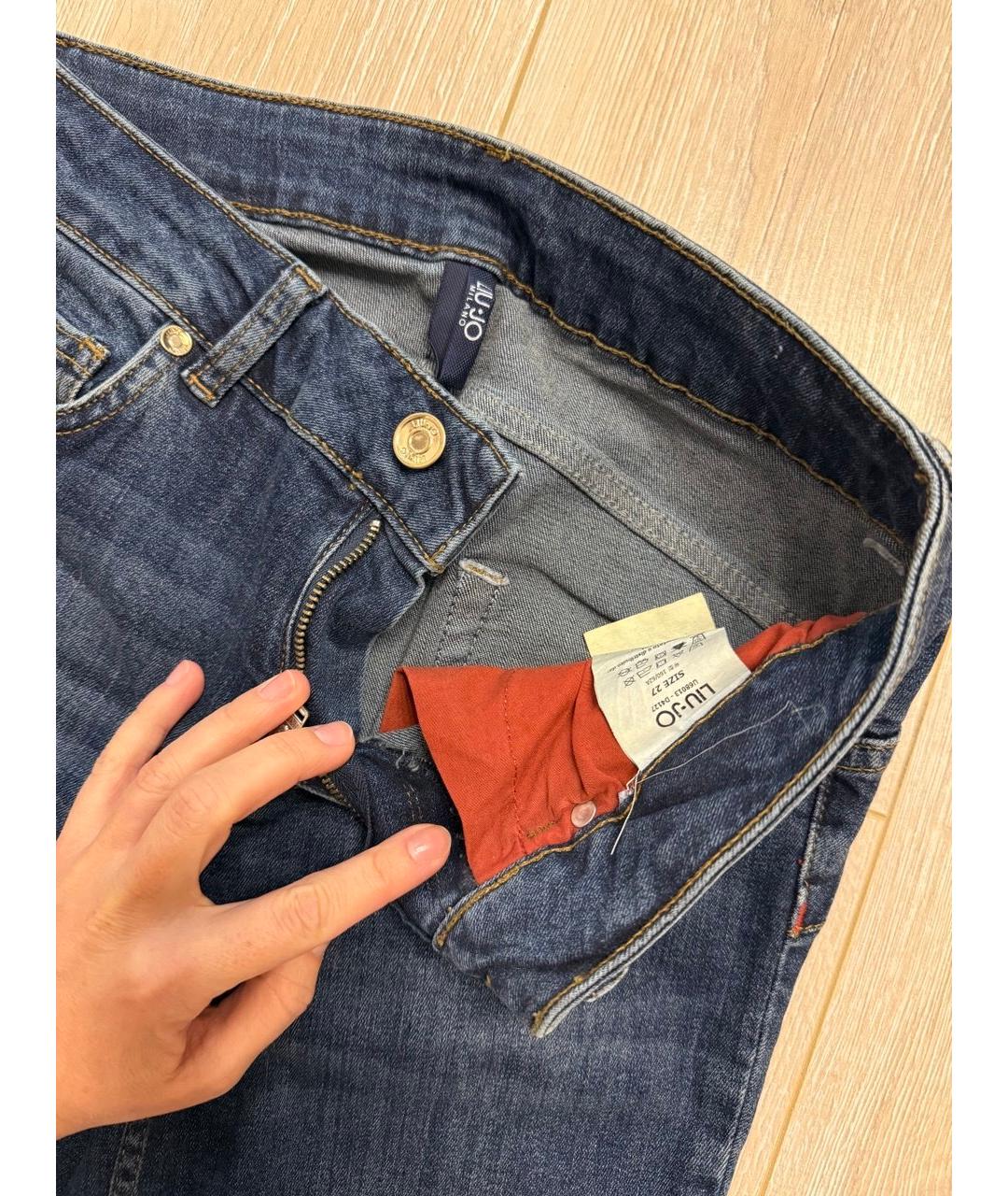 LIU JO Синие хлопковые джинсы слим, фото 3