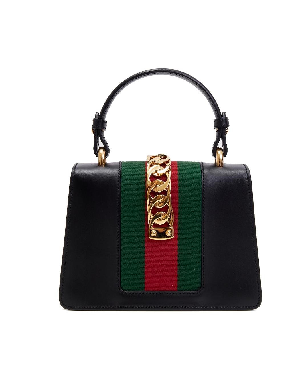 GUCCI Черная кожаная сумка с короткими ручками, фото 2