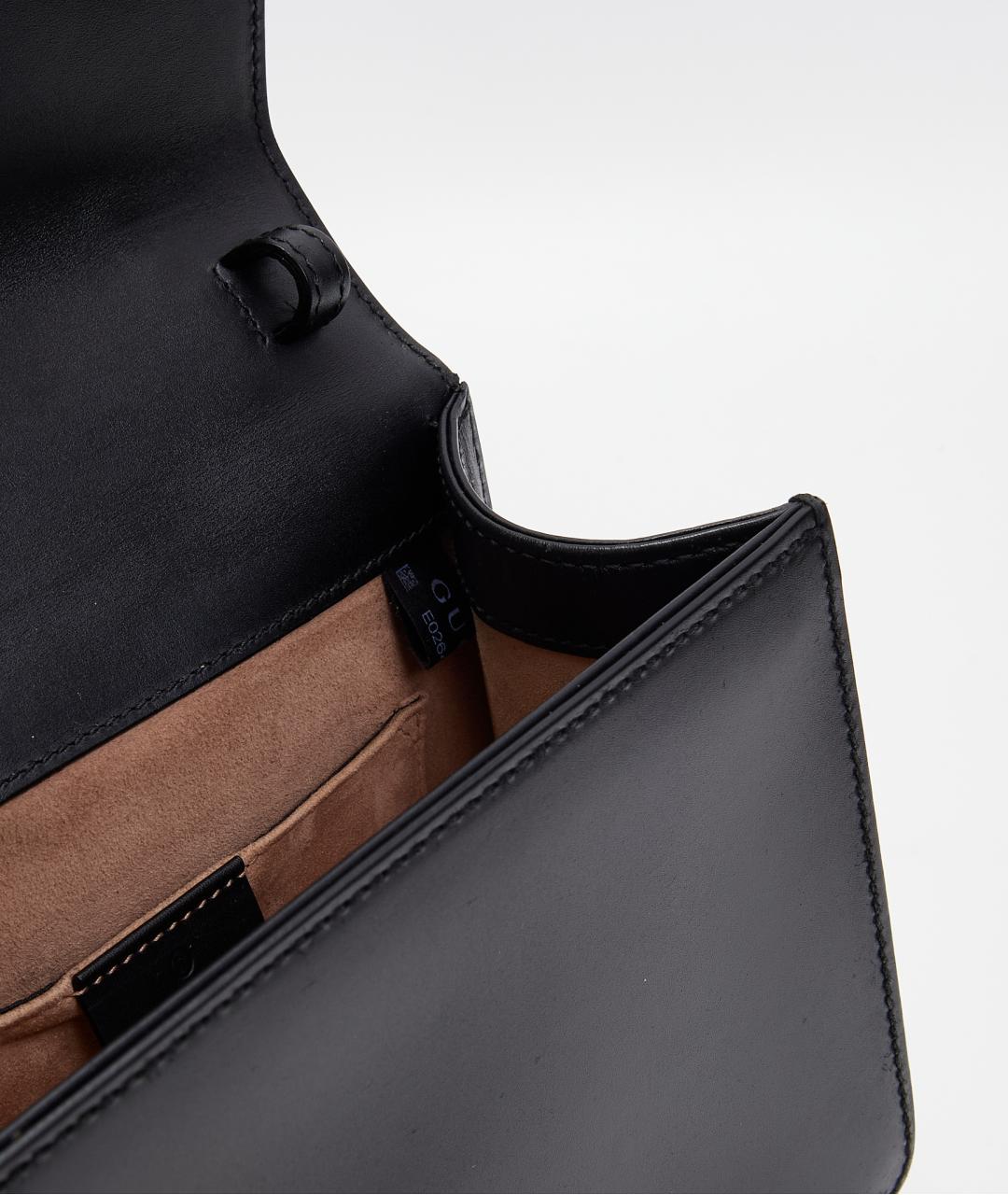 GUCCI Черная кожаная сумка с короткими ручками, фото 3