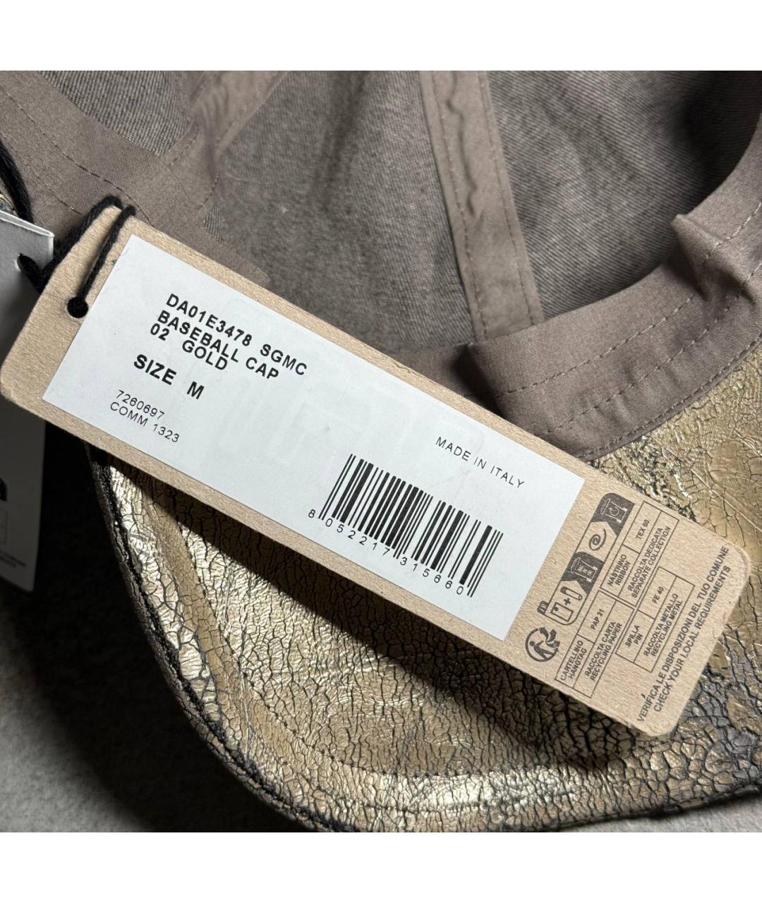 RICK OWENS DRKSHDW Золотая кепка, фото 8