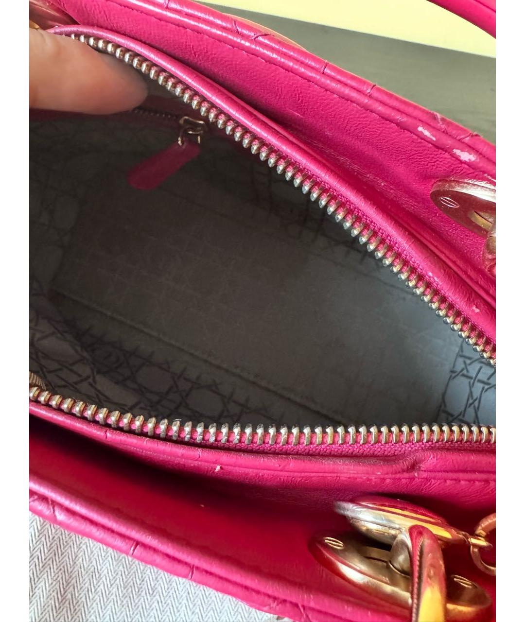CHRISTIAN DIOR Розовая кожаная сумка с короткими ручками, фото 4