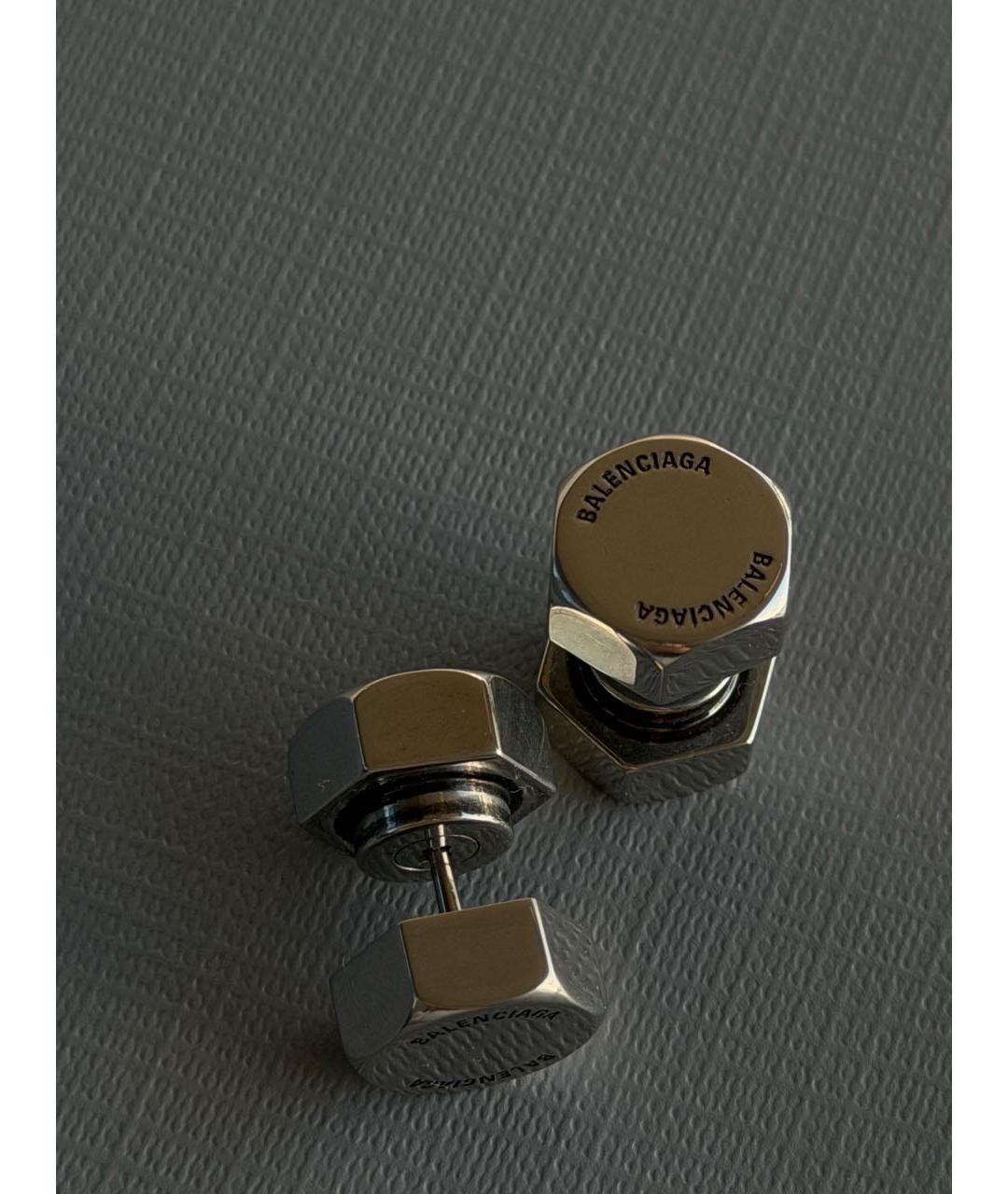 BALENCIAGA Серебряные латунные серьги, фото 3