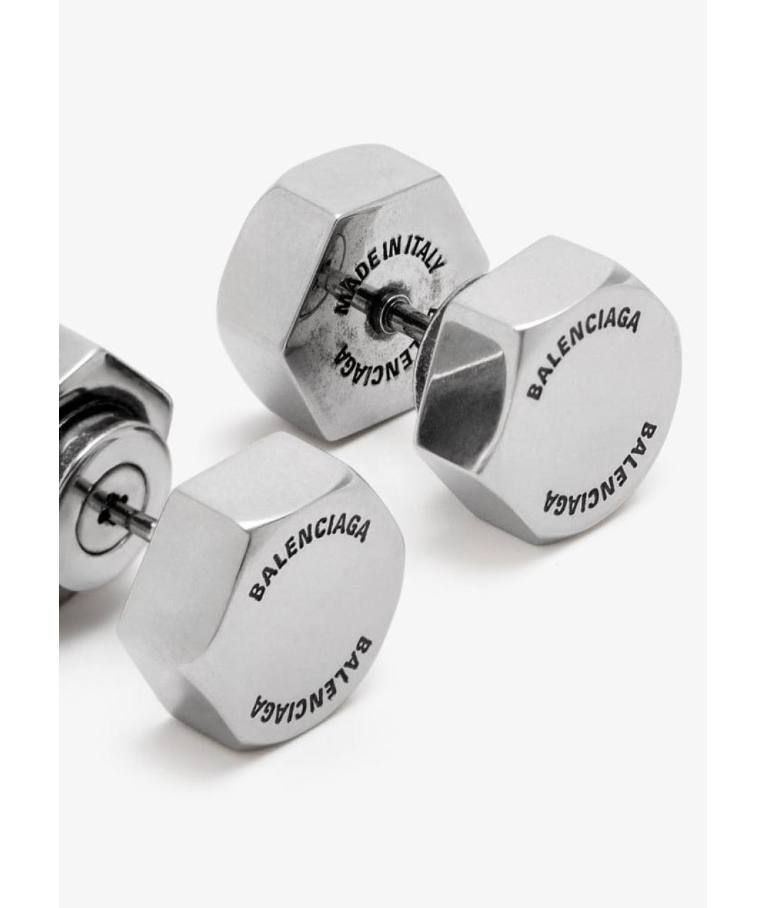 BALENCIAGA Серебряные латунные серьги, фото 2