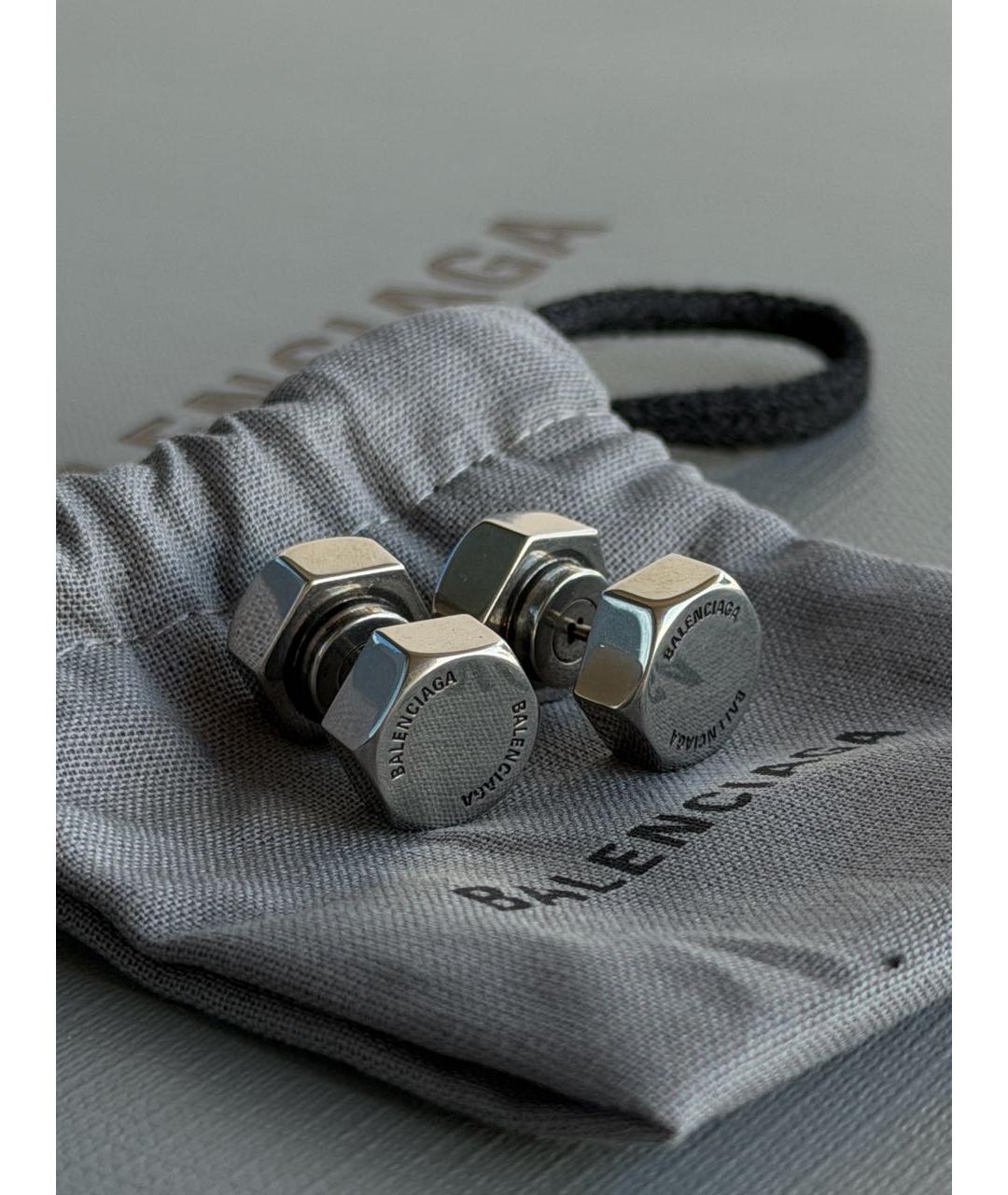 BALENCIAGA Серебряные латунные серьги, фото 4