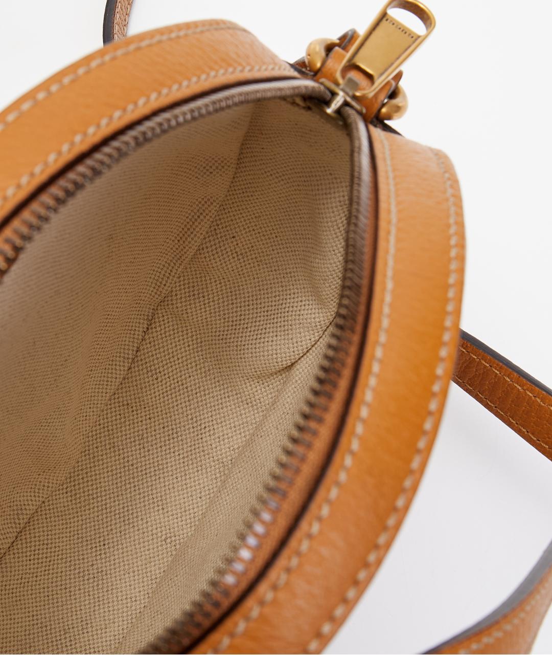 GUCCI Коричневая кожаная сумка через плечо, фото 3