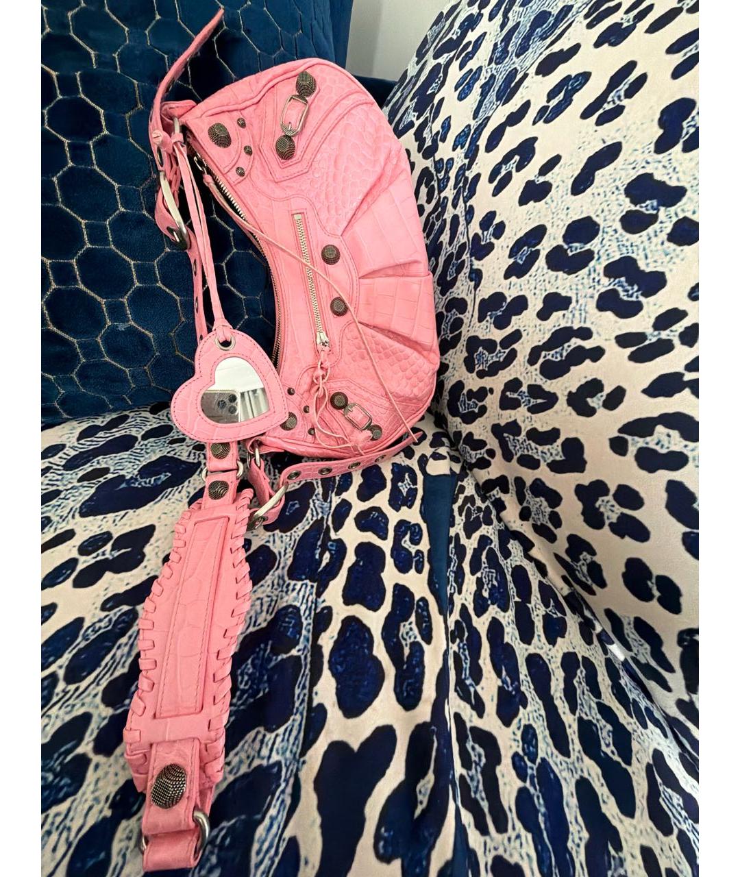 BALENCIAGA Розовая кожаная сумка через плечо, фото 5