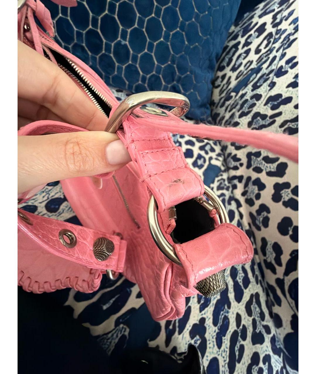 BALENCIAGA Розовая кожаная сумка через плечо, фото 8