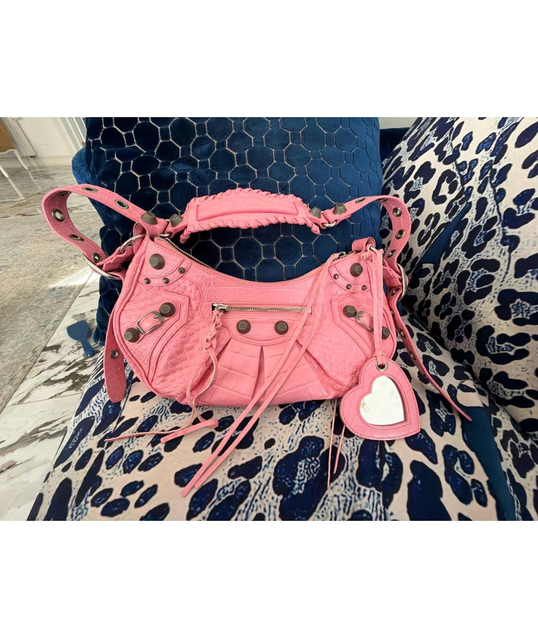 BALENCIAGA Розовая кожаная сумка через плечо, фото 9