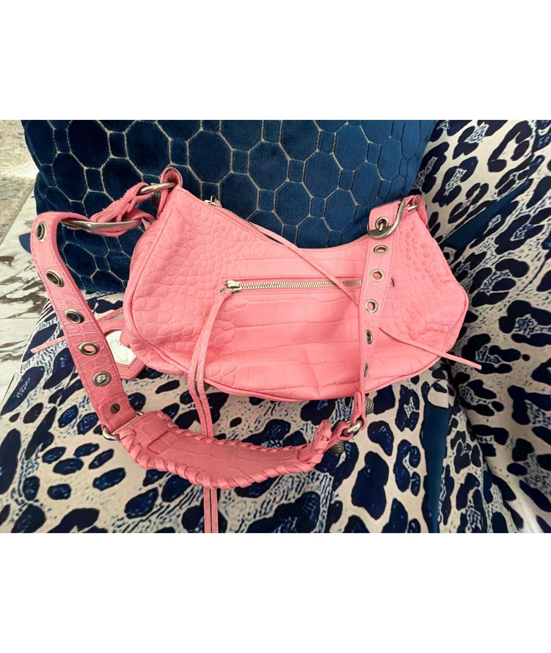 BALENCIAGA Розовая кожаная сумка через плечо, фото 4